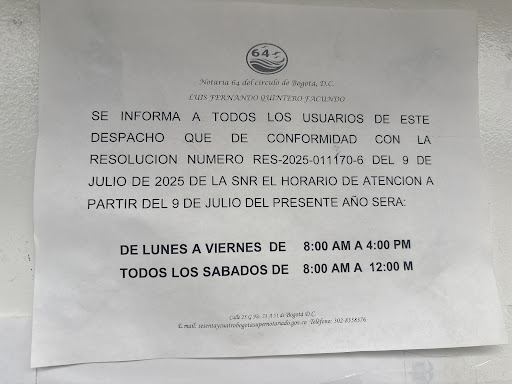 Notaría 64 del Círculo de Bogotá D.C.